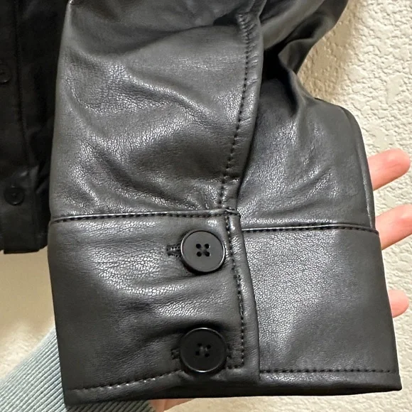 OAK + FORT Black Shirt Jacket - Picture 5 of 7